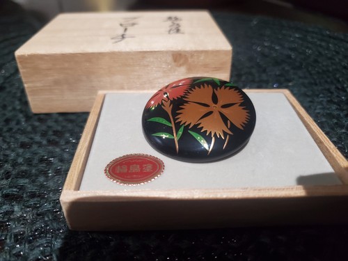 Japan wajima lacquer brooch - wajima,