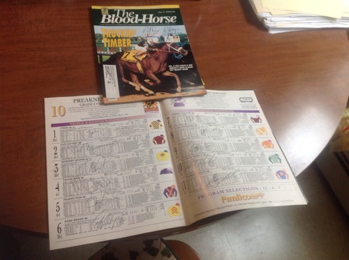 1995 preakness program sign - , by