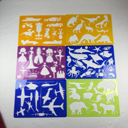 Plastic stencils multicolored - plastic,