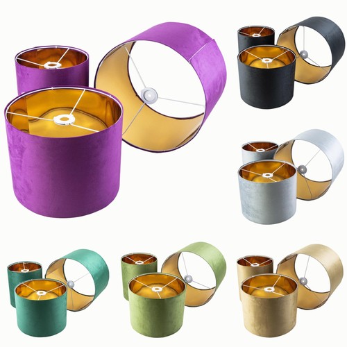 Purple velvet lamp shades - purple,