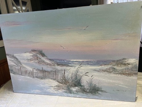 Vintage melton seascape - c., oil