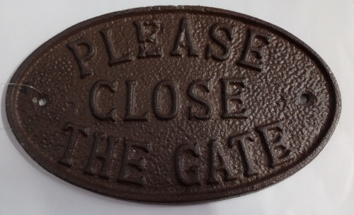 Rustic cast iron please close - cast,