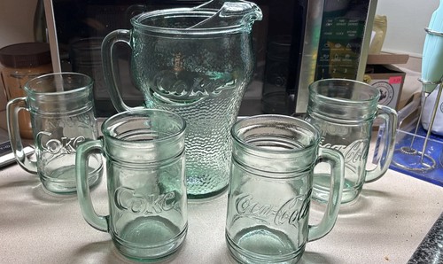 Coca cola green pebble glass - coca,