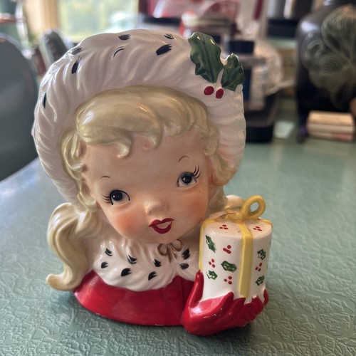 Napco christmas girl - napco, vase
