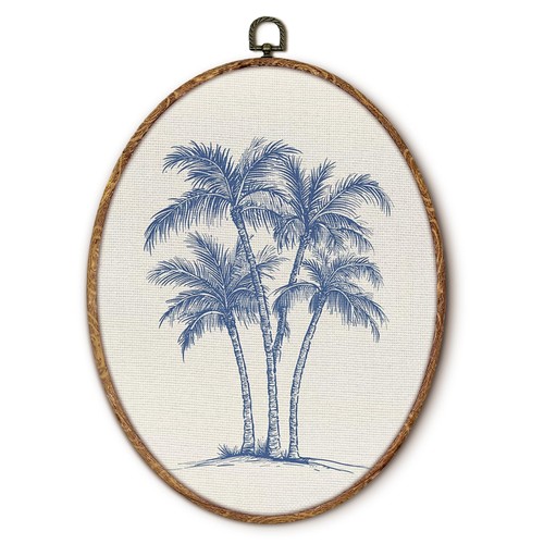 Tropical palm tree oval wall - tropical,