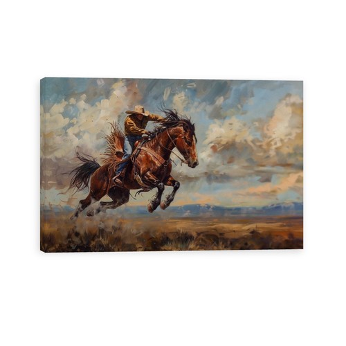 Bucking horse and cowboy - bucking,