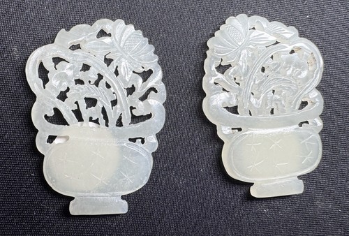 Pair chinese white jade - of,