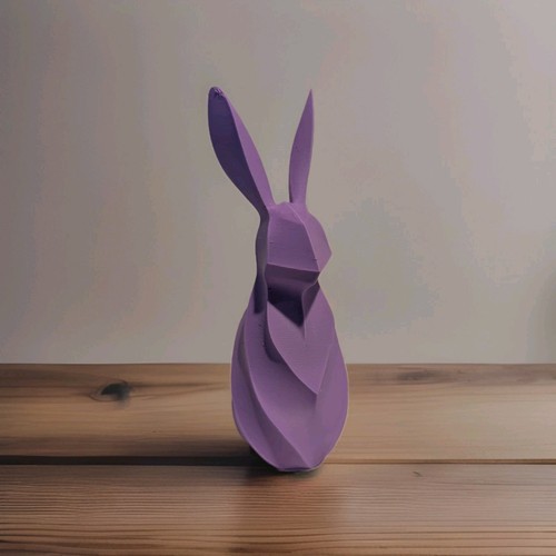 Modern purple bunny sculpture - modern,