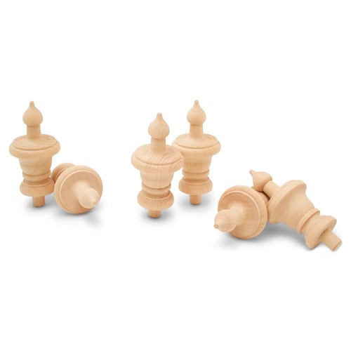 Unfinished wood finials - finials,