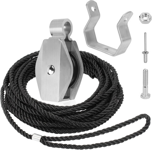 Extension ladder rope pulley - rope,