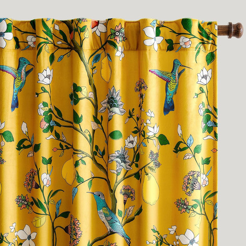 Mustard yellow velvet floral - mustard,