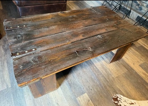 Antique barn door coffee table - barn,
