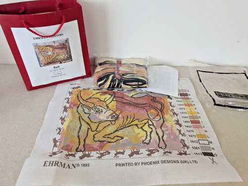 Ehrman bull needlepoint - ehrman,