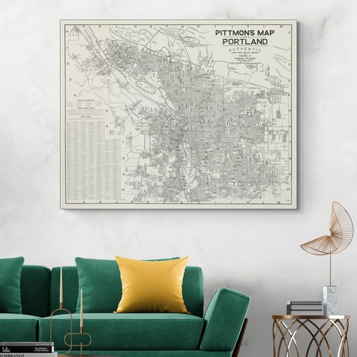 1925 map portland oregon - map, of