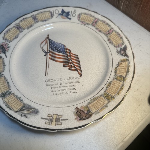 1918 calendar plate george - calendar,