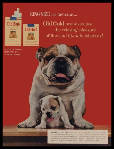 1954 old gold cigarettes - gold,