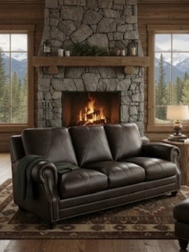 New italian leather living - new,
