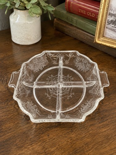 Vintage etched glass - etched,