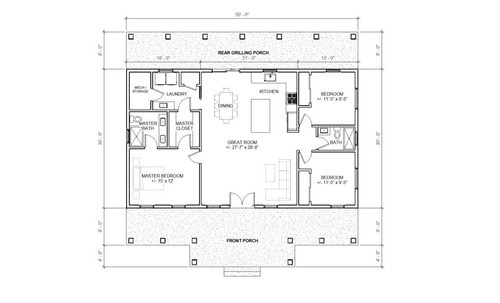 Spacious open plan house bed - open,