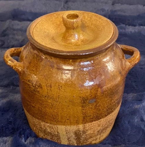 Vintage brown glazed clay - glazed,