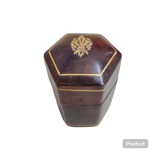 Vtg leather wooden matchstick - wooden,