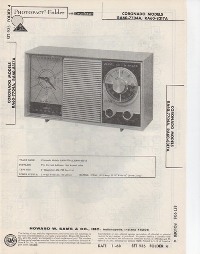 1968 coronado ra60 7704a 8317a - coronado,