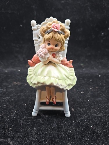 Lefton porcelain girl chair - lefton,