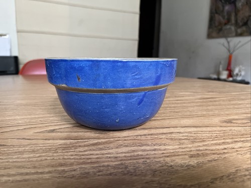 Vintage blue crock - crock, bowl