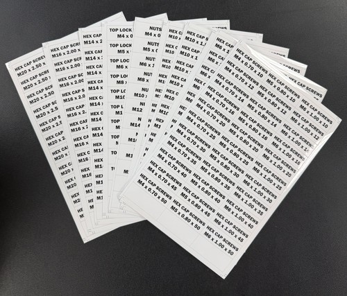 Adhesive bin labels metric hex - metric,