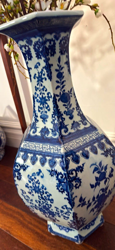Two blue white floral - two,