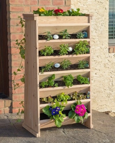 Vertical cedar planter box - vertical,
