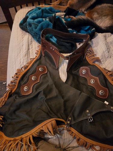 Adult western chaps black - chaps,
