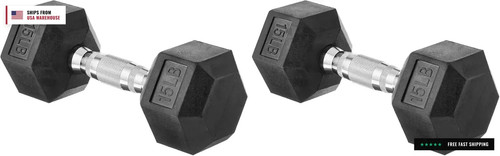 Rubber hex dumbbell - rubber, hand