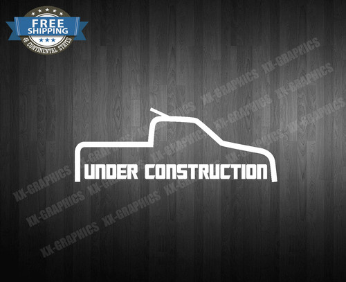 Under construction truck decal - under,