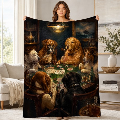 Dogs playing poker coral - dogs,