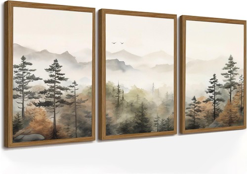 Framed mountain landscape wall - framed,
