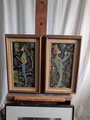 Mid century oil board - oil,