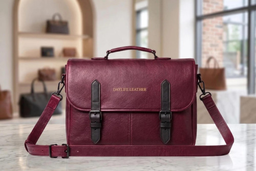 Men genuine leather burgundy - genuine,