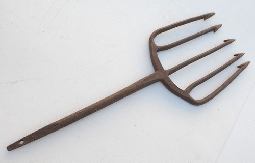 Hand forged fishing frog gig - frog,