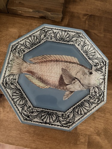 Reverse painted glass fish - reverse,