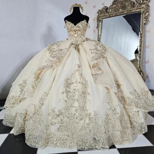 Champagne quinceanera dresses - quinceanera,