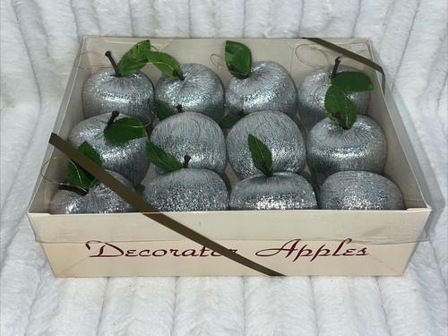 Vintage silver apple ornaments - apple,