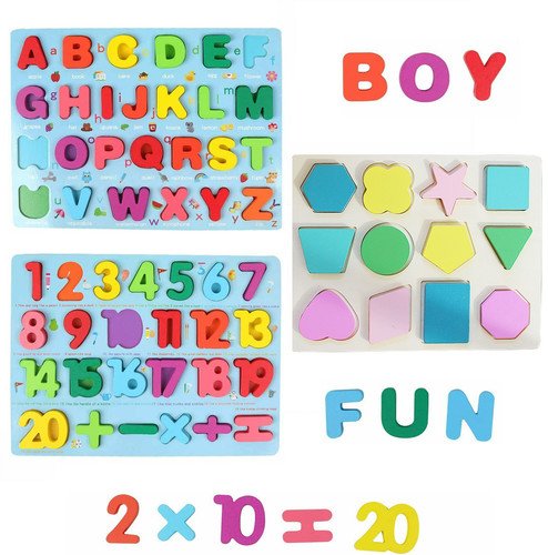 Pack wooden puzzles for - 3,