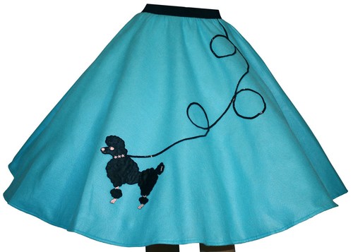 Aqua blue felt - aqua, poodle