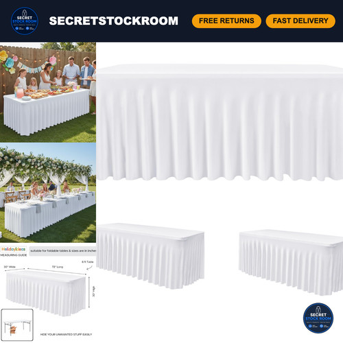 6ft white spandex table covers - 6ft,