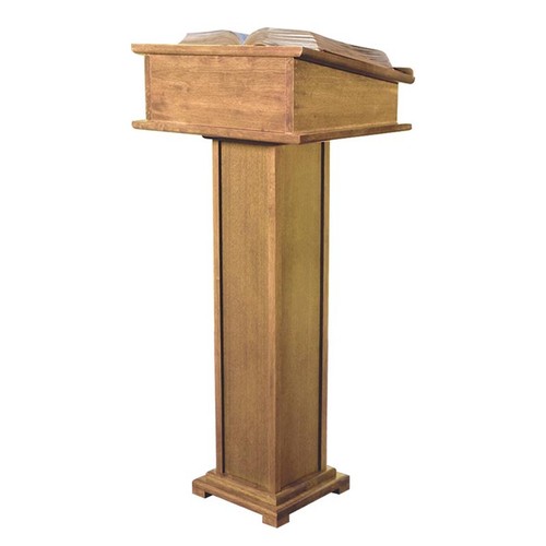 Lectern with shelf - shelf,, pecan
