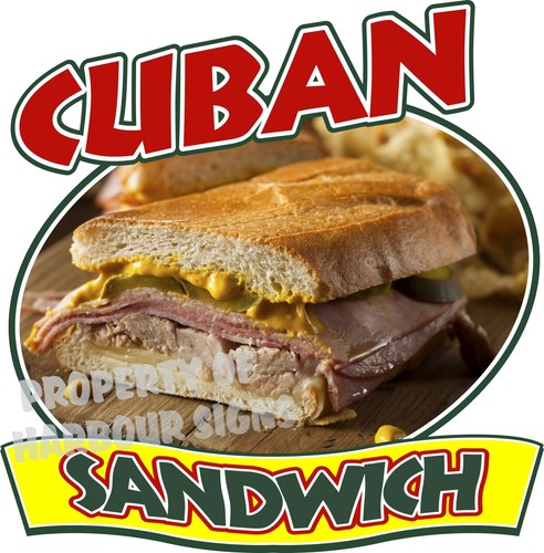 Cuban sandwich decal - sandwich, 14"