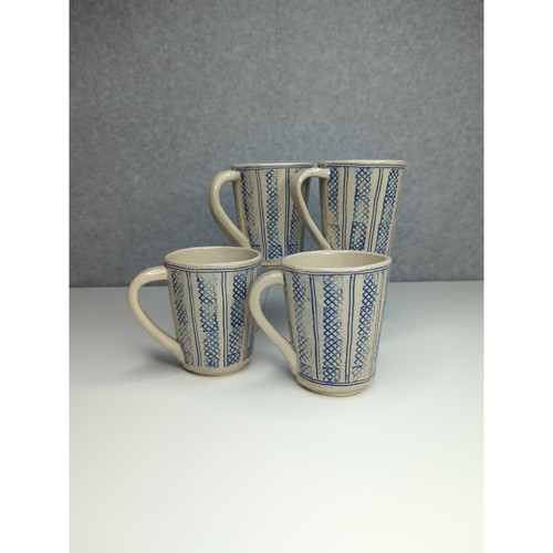 Handmade pottery mugs set 4 - handmade,