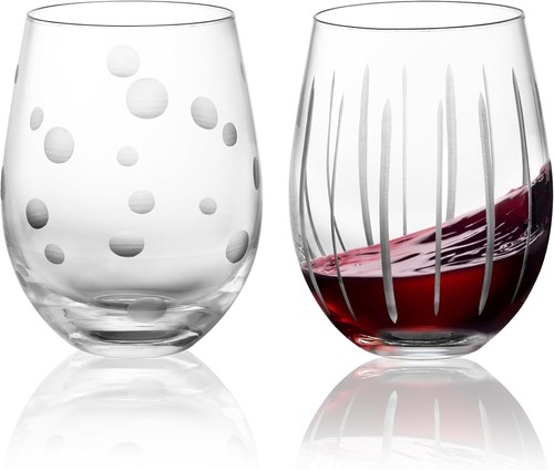 Hand blown etched stemless - etched,