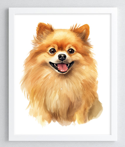 Pomeranian dog art print - pomeranian,